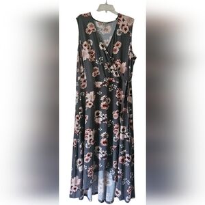 Faux Wrap Sleeveless High Low Dress Plus Size Women 3X
